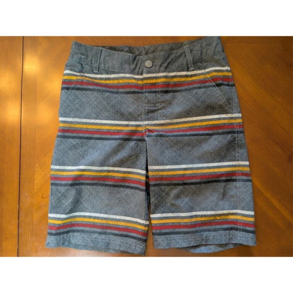 Art Class Boys Striped Hybrid Board Shorts Size 14 Gray Red Yellow
